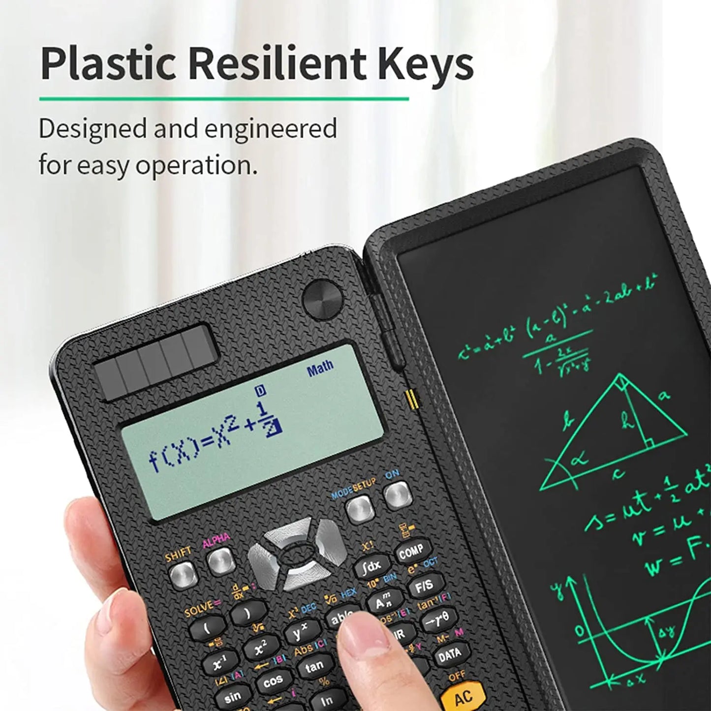Solar Scientific Calculator - 417-Function LCD Notepad Calculator