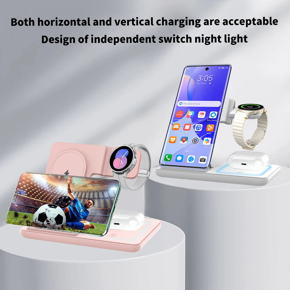3-in-1 Foldable Wireless Charging Stand for Samsung Devices