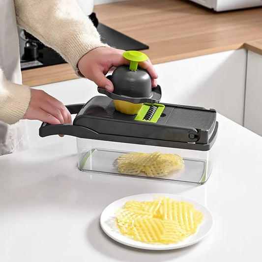 12-in-1 Vegetable Slicer Cutter with Basket
