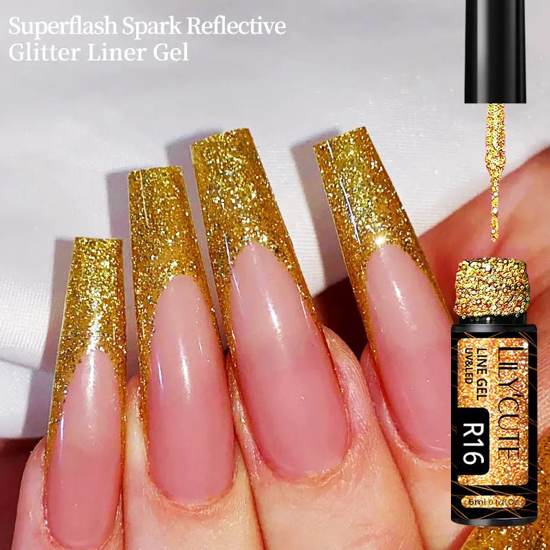 LILYCUTE Reflective Glitter Liner Nail Gel - 5ml