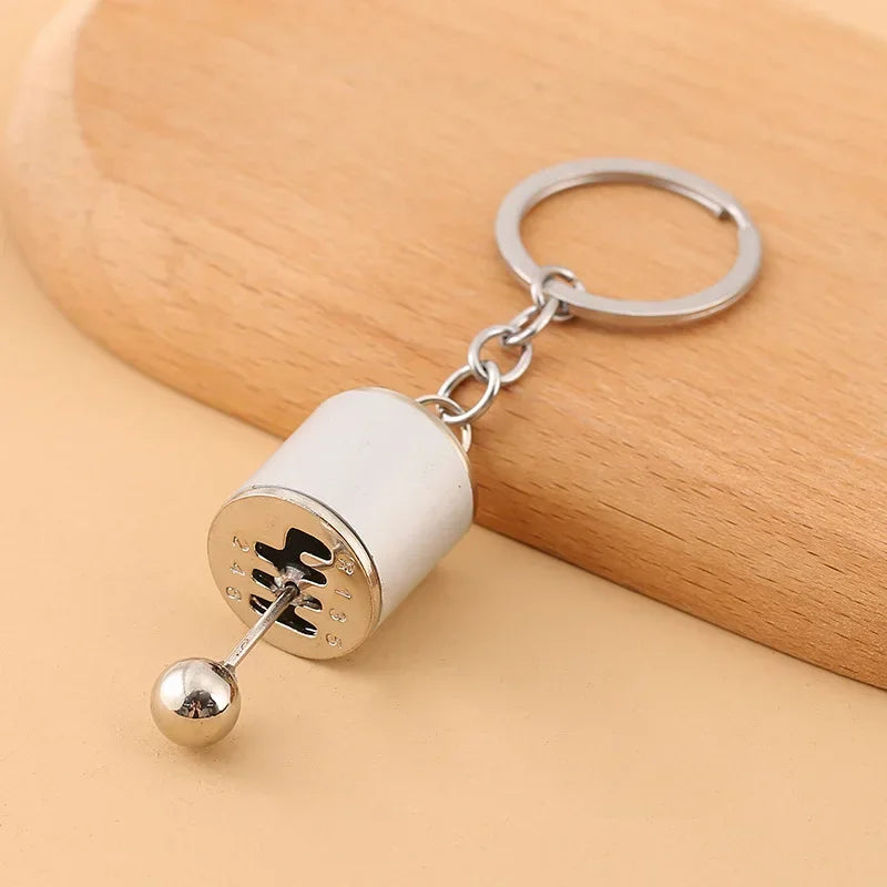 Gear Head Car Keychain with Speedbox Pendant Design
