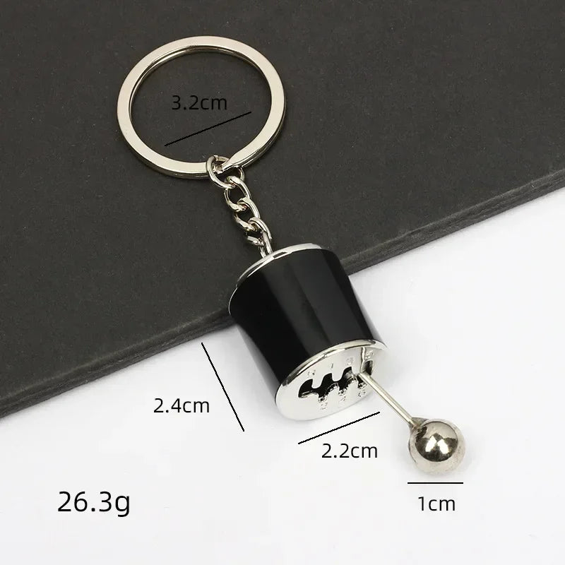 Gear Head Car Keychain with Speedbox Pendant Design