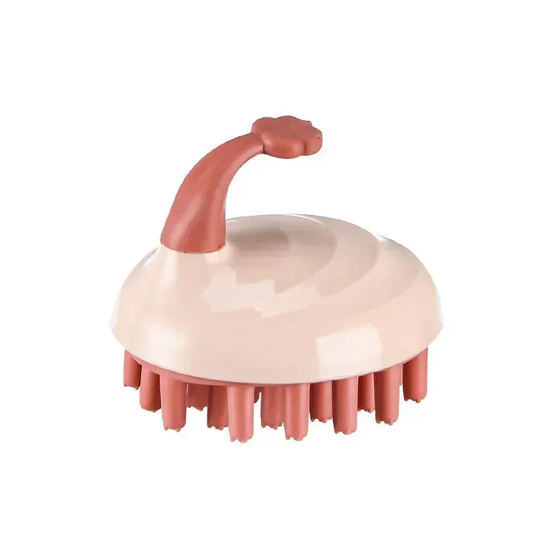 Silicone Shampoo Scalp Massage Brush - Pink Flower