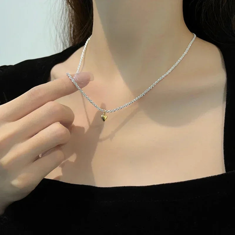 Sparkling Silver Color Clavicle Chain Necklace