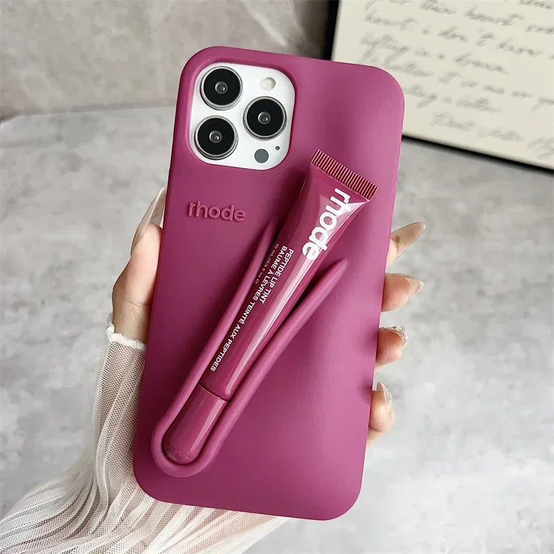 Lemontini Silicone iPhone Case - Makeup Lip Glaze Style Cover