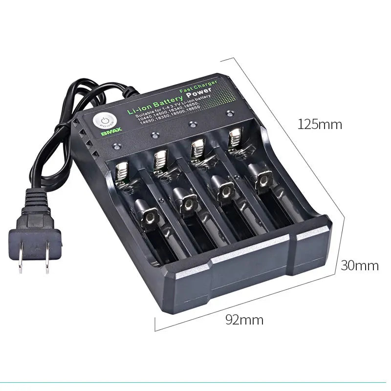 18650 Lithium Battery Charger - 1/2/4 Slot USB Charging Dock