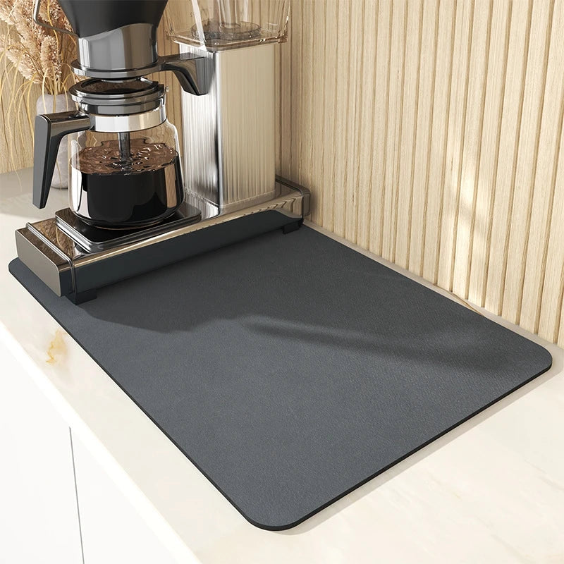 Absorbent Printed Dish Drying Mat for Kitchen Counters