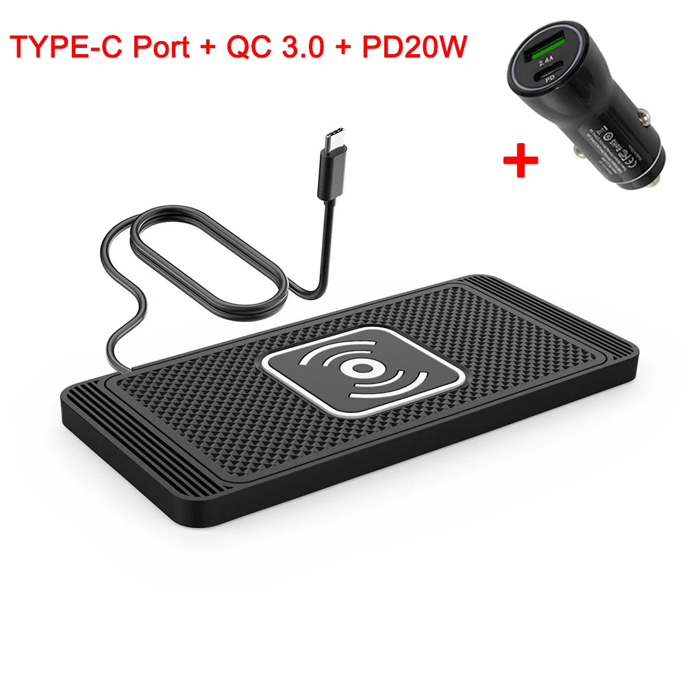 15W Wireless Car Charger Pad Stand for iPhone and Samsung