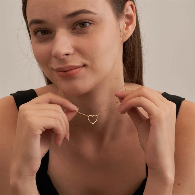 Stainless Steel Love Heart Pendant Necklace