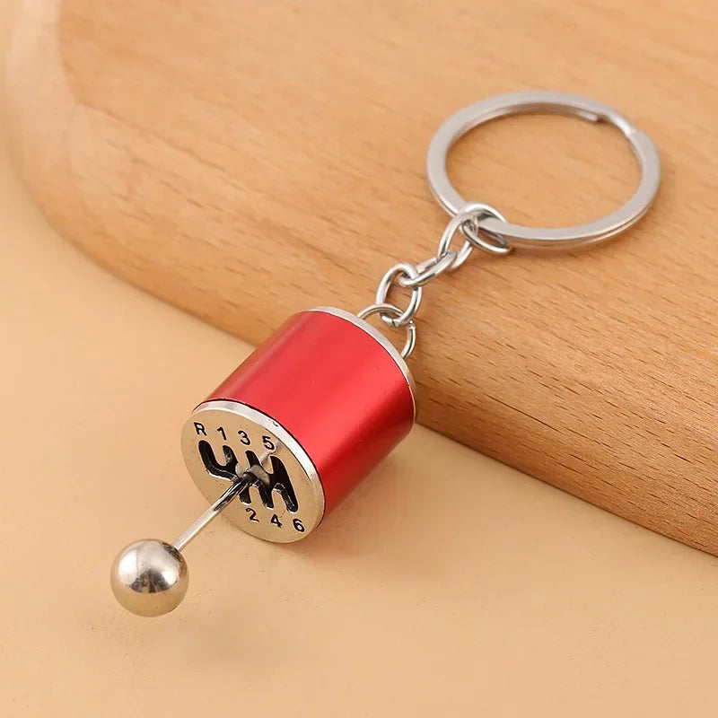 Gear Head Car Keychain with Speedbox Pendant Design