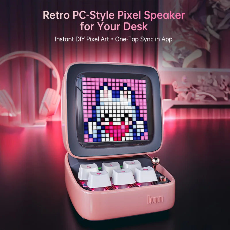 Divoom Ditoo-Pro Pixel Speaker - Retro Bluetooth Alarm Clock Display