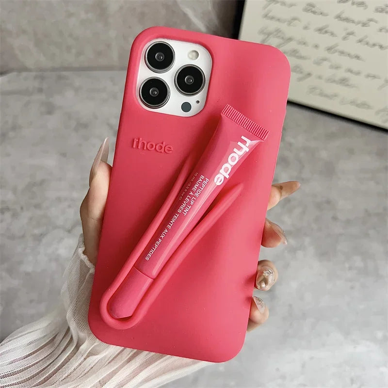 Lemontini Silicone iPhone Case - Makeup Lip Glaze Style Cover