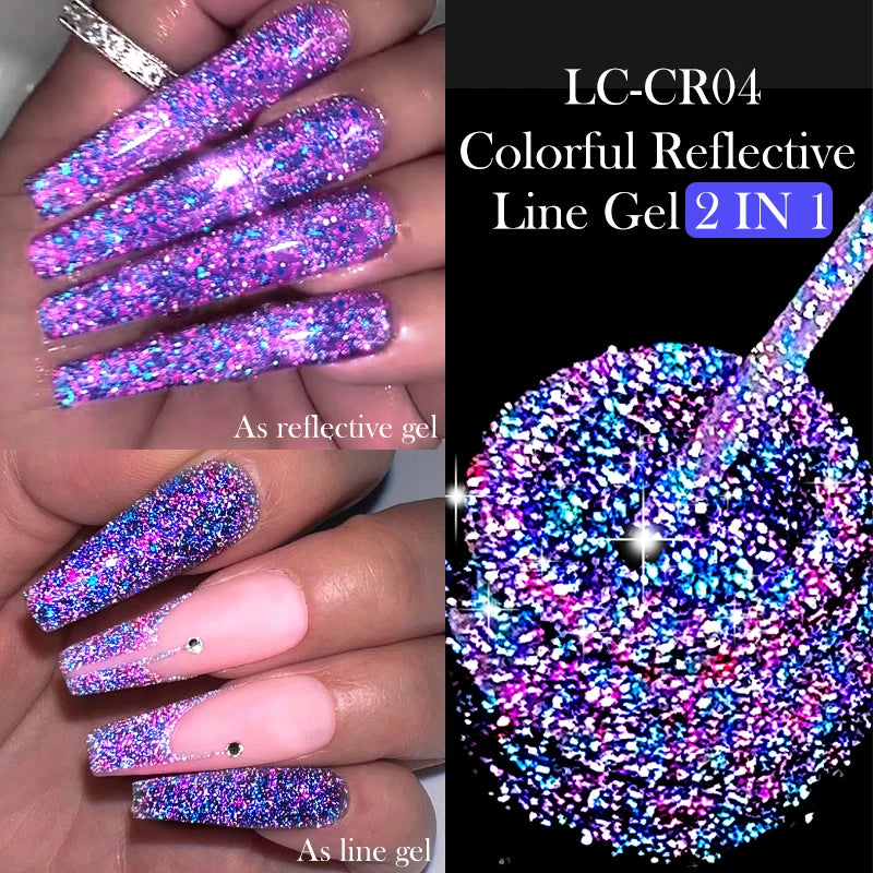 LILYCUTE Reflective Glitter Liner Nail Gel - 5ml
