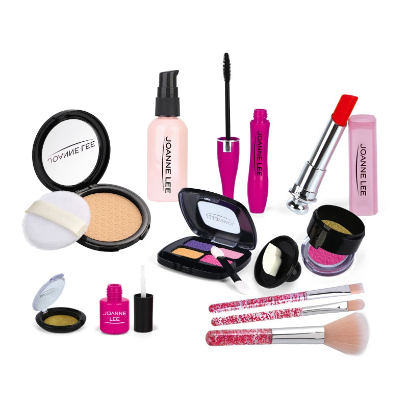 Kids Fake Makeup Kit with Cosmetic Bag - Pretend Play Set