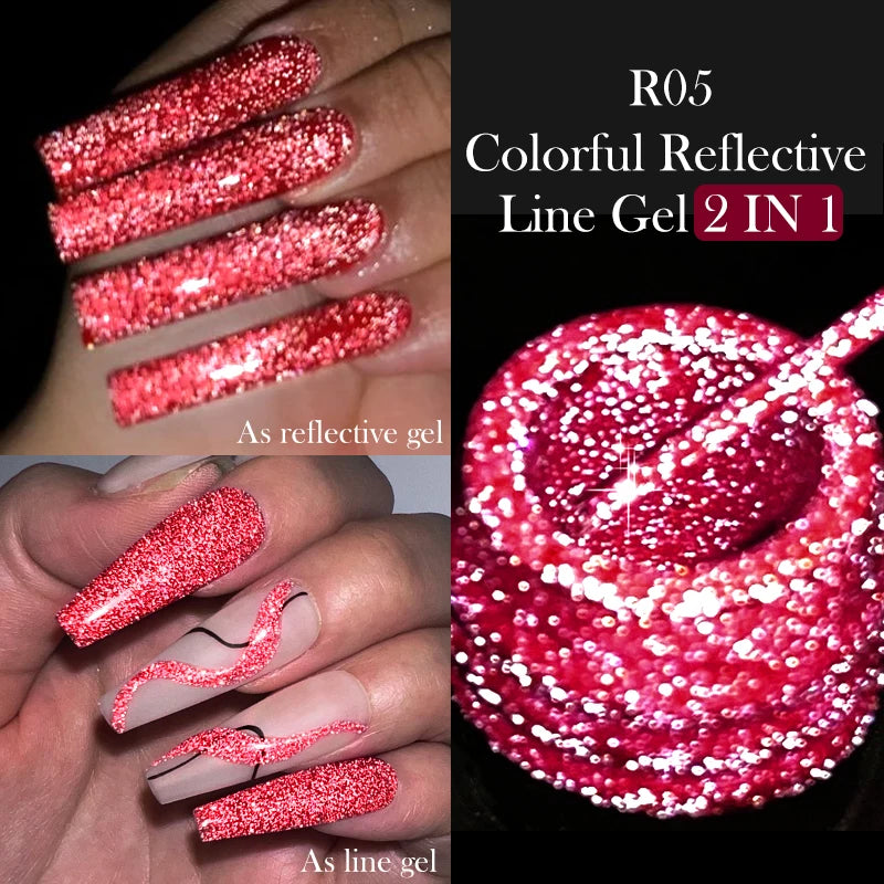 LILYCUTE Reflective Glitter Liner Nail Gel - 5ml