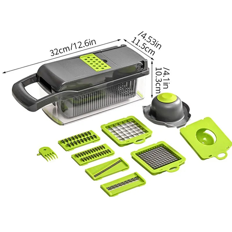 12-in-1 Vegetable Slicer Cutter with Basket