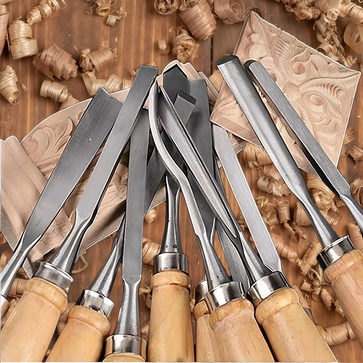 12-Piece Wood Carving Chisel Set with Pouch
