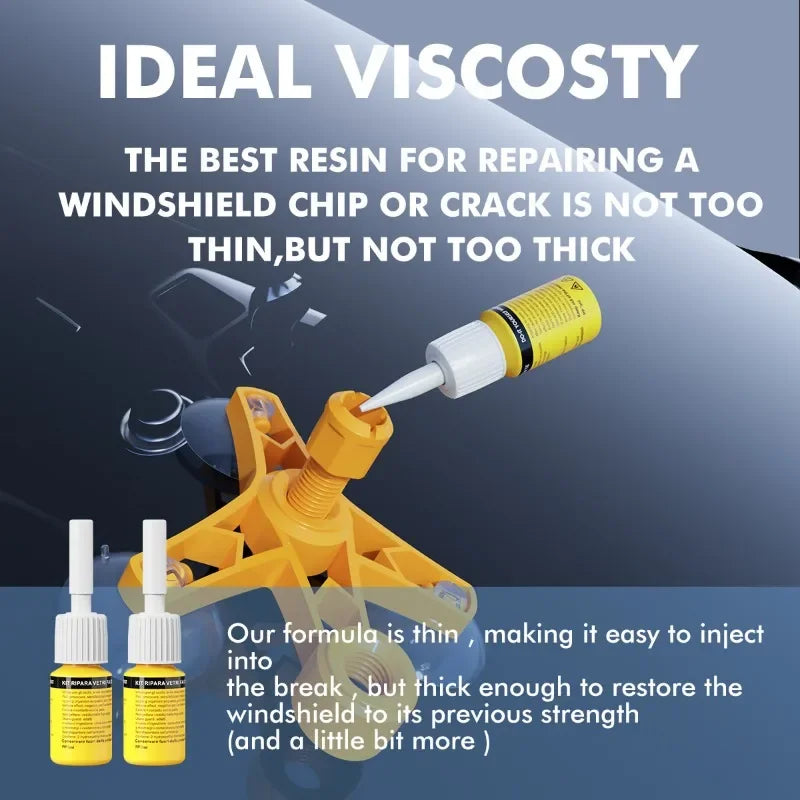 Windshield Crack Repair Kit - DIY Glass Cure Glue