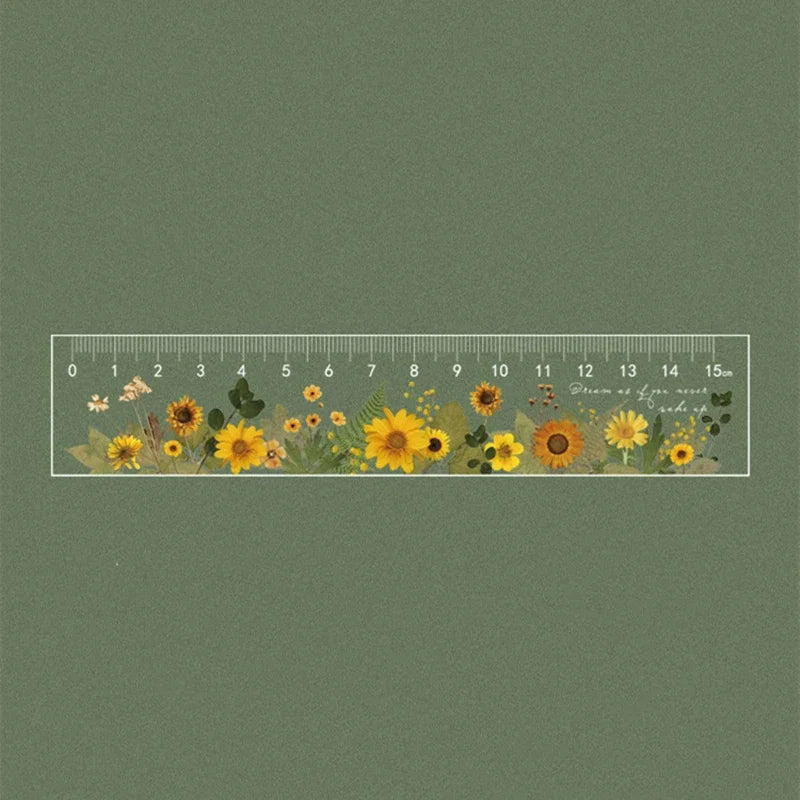 15cm Daisy Rose Student Ruler - Plastic Drawing Tool