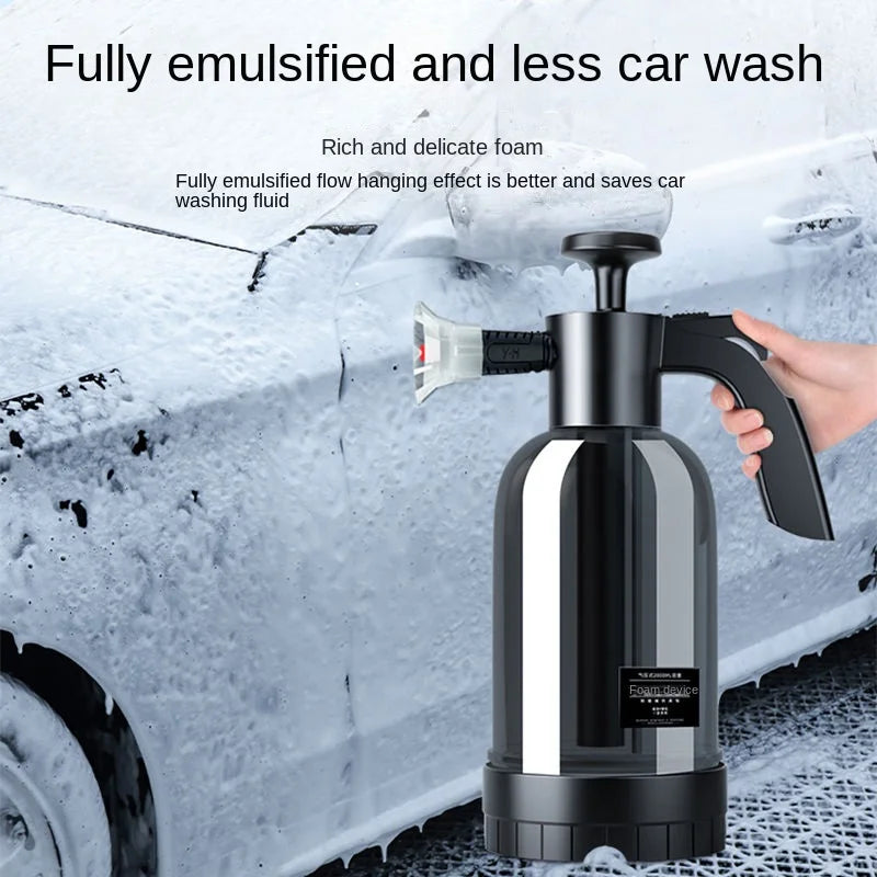 2L Hand Pump Foam Sprayer - Three Nozzle Car Wash Bottle