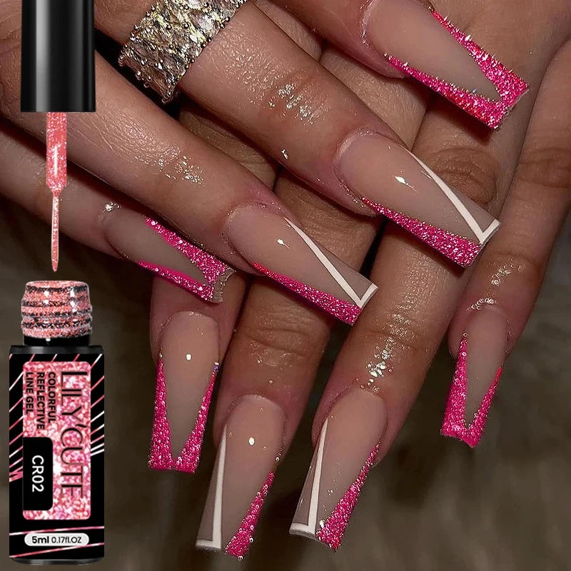 LILYCUTE Reflective Glitter Liner Nail Gel - 5ml