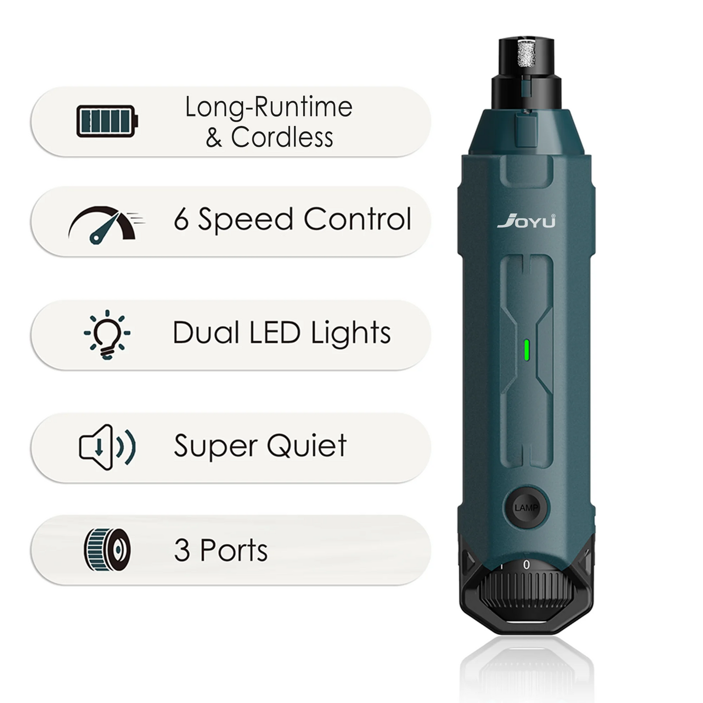 6-Speed Quiet Rechargeable Dog Nail Grinder