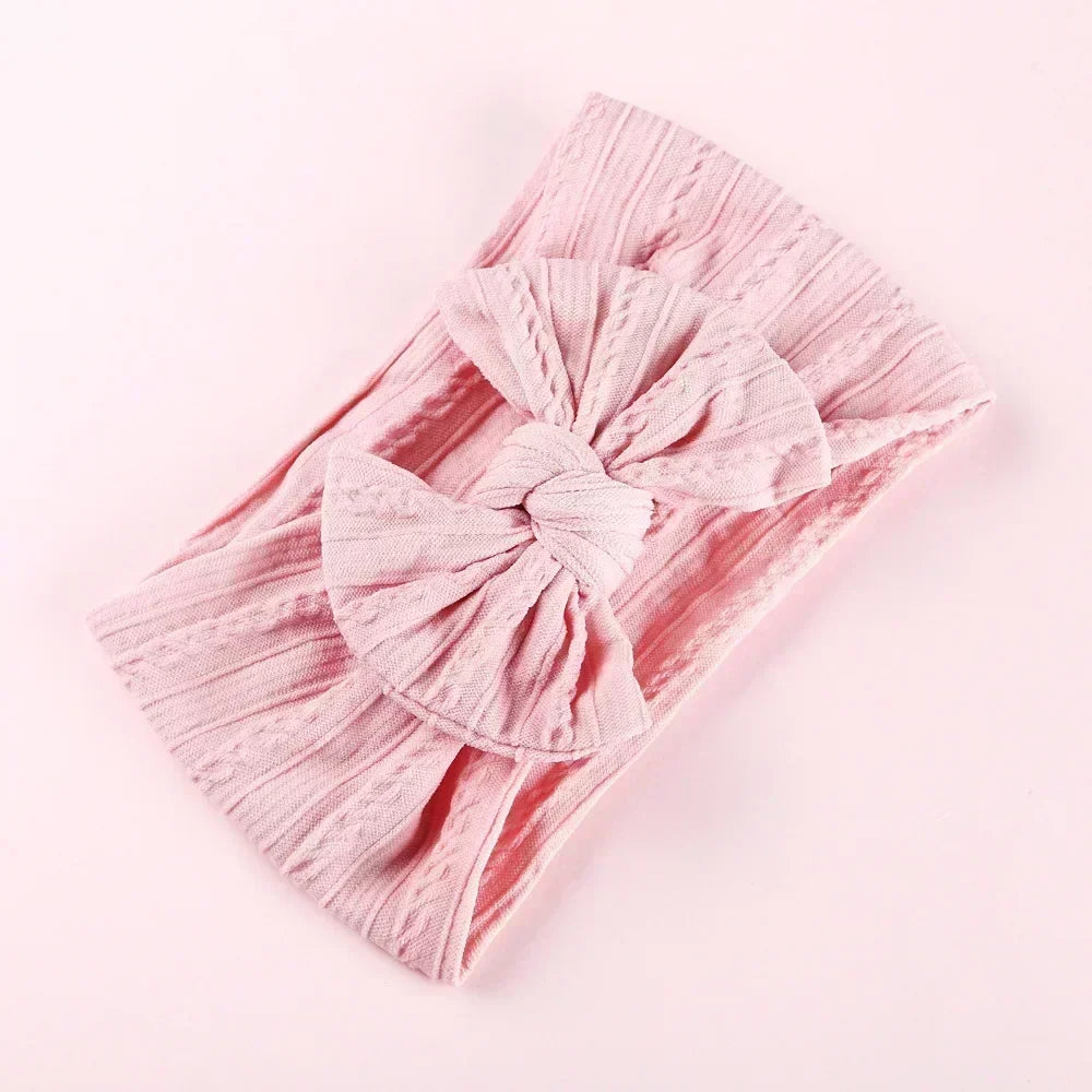 Elastic Baby Bow Headband - Soft Jacquard Newborn Hair Accessory