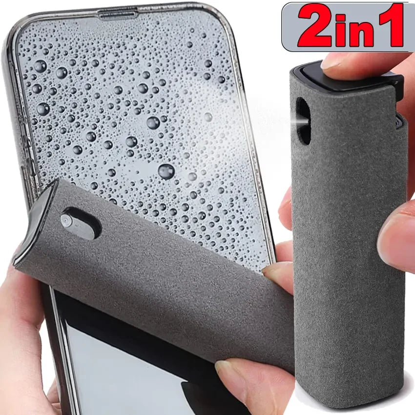 2-in-1 Microfiber Screen Cleaner Spray Bottle and Cloth