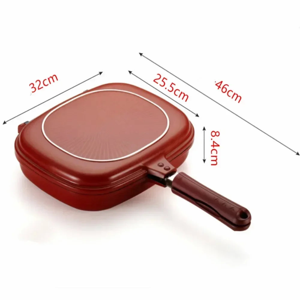 Double-Sided Nonstick Grill Frying Pan - 28cm or 32cm