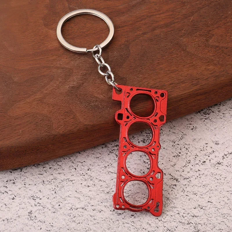 Gear Head Car Keychain with Speedbox Pendant Design