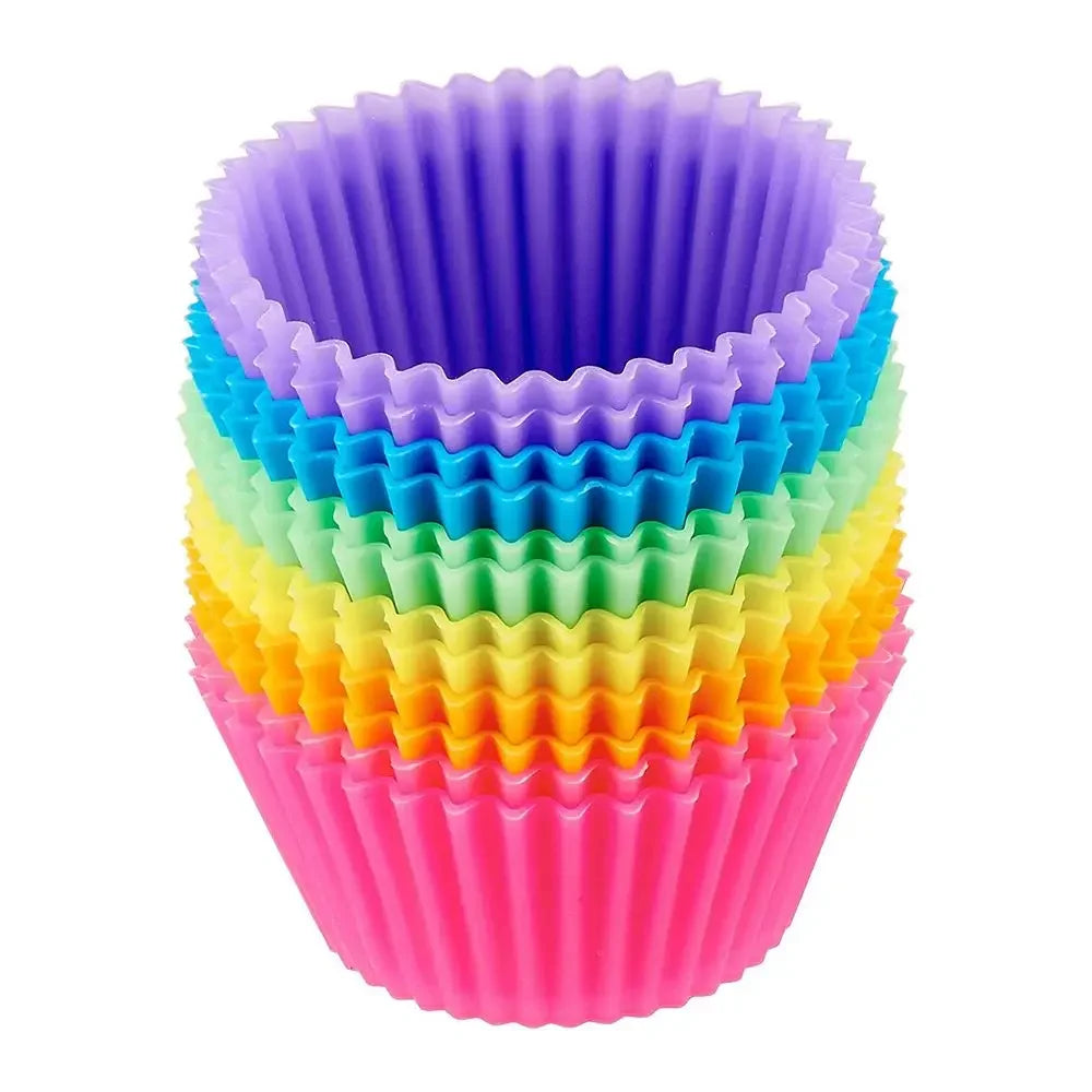 12-Piece Reusable Silicone Cupcake and Muffin Mold Set