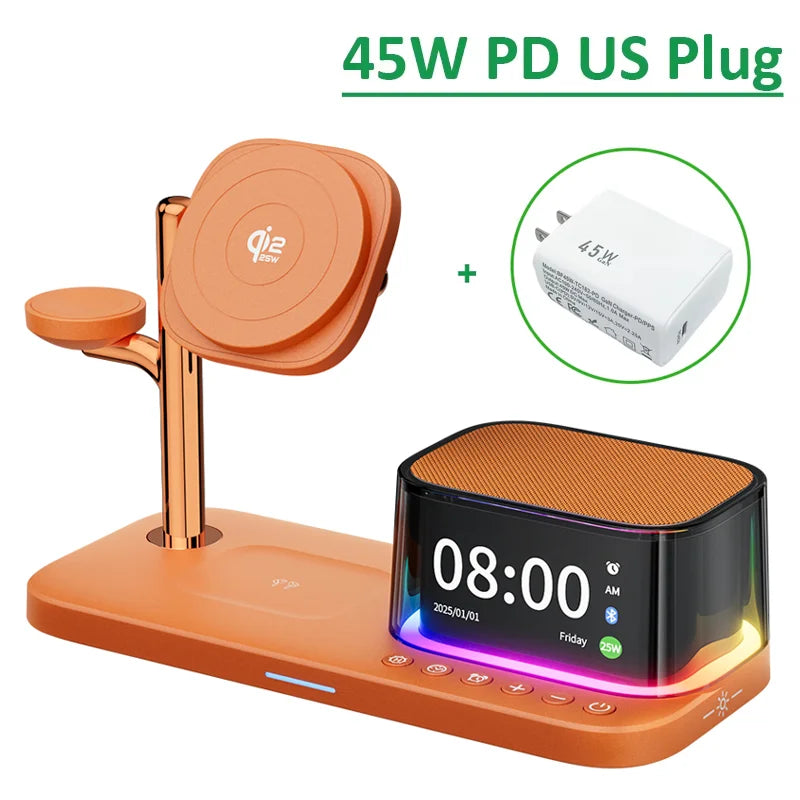25W Magnetic Wireless Charger Stand - Bluetooth Speaker Dock