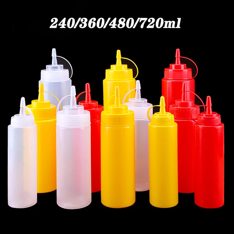 Large Squeeze Condiment Bottle with Nozzle for Sauces