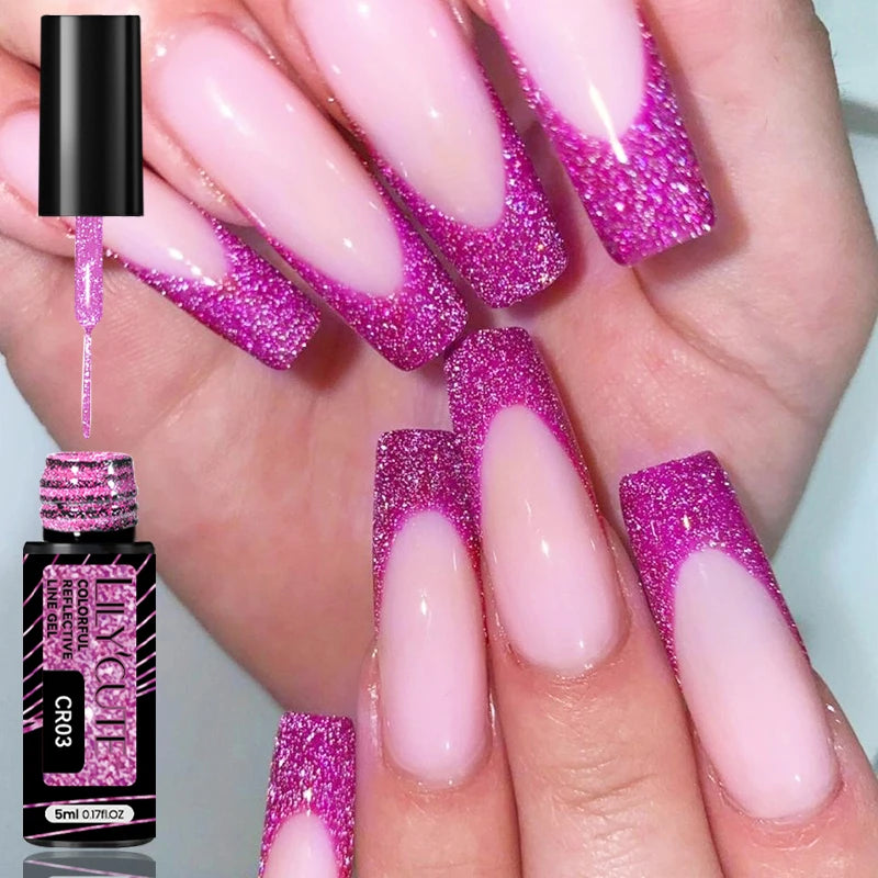 LILYCUTE Reflective Glitter Liner Nail Gel - 5ml