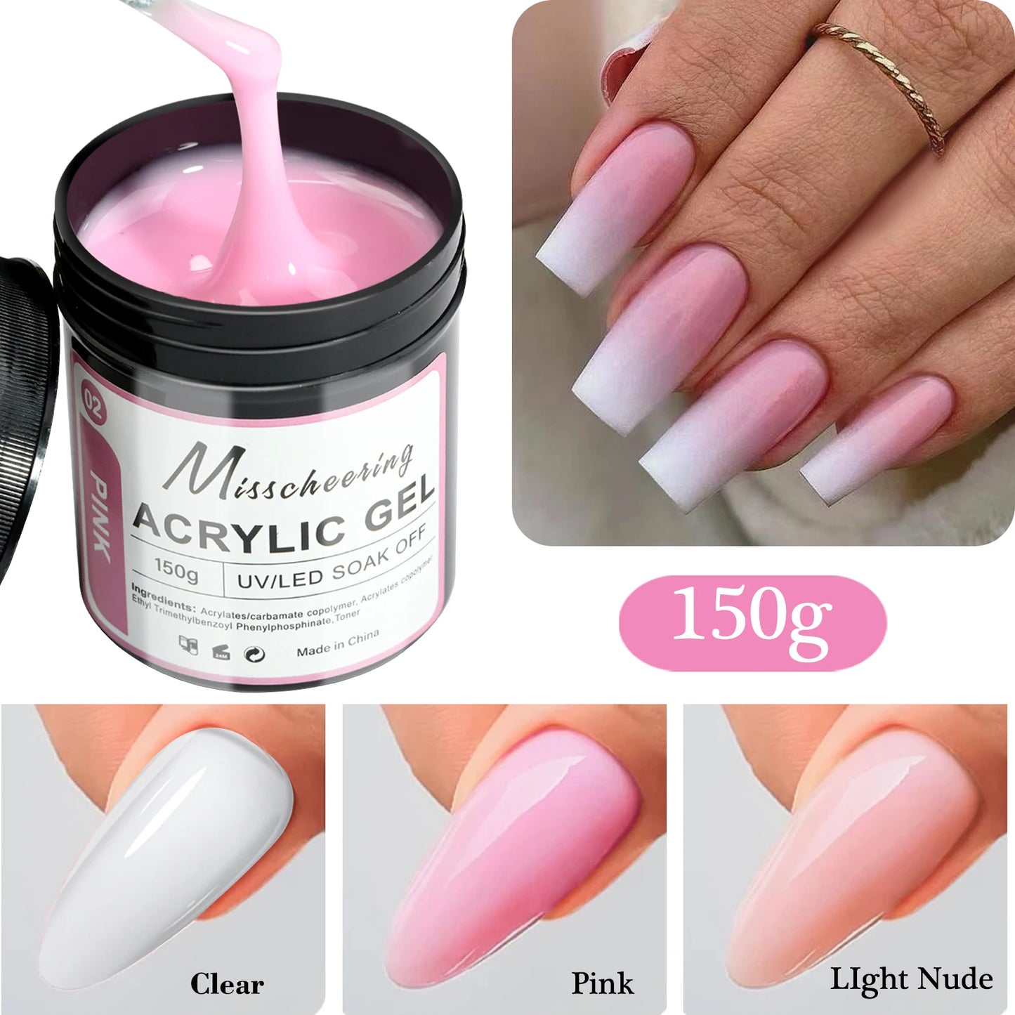 Poly Nail Gel Set - 2/3 Jar UV LED Builder Gel Kit