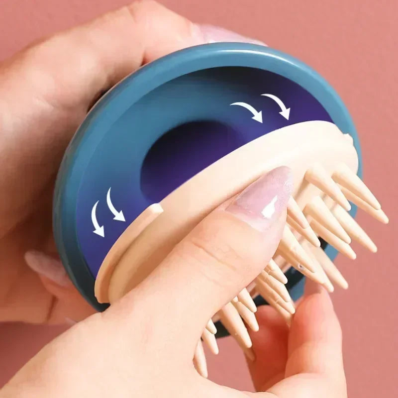 Silicone Shampoo Scalp Massage Brush - Pink Flower