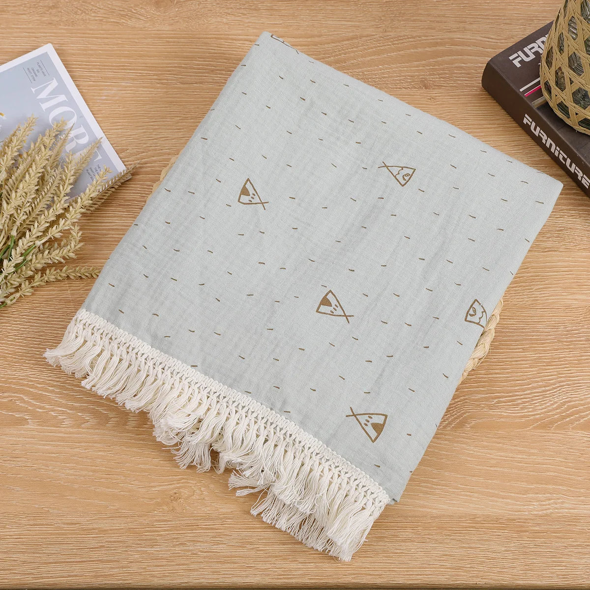 Cute Bear Cotton Baby Swaddle Blanket - Soft Newborn Muslin Wrap