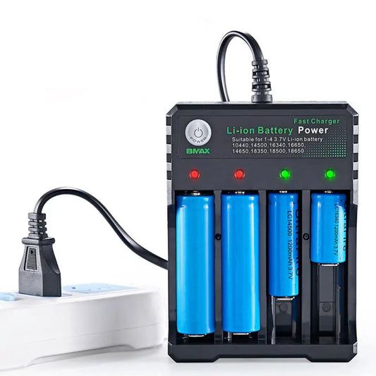 18650 Lithium Battery Charger - 1/2/4 Slot USB Charging Dock