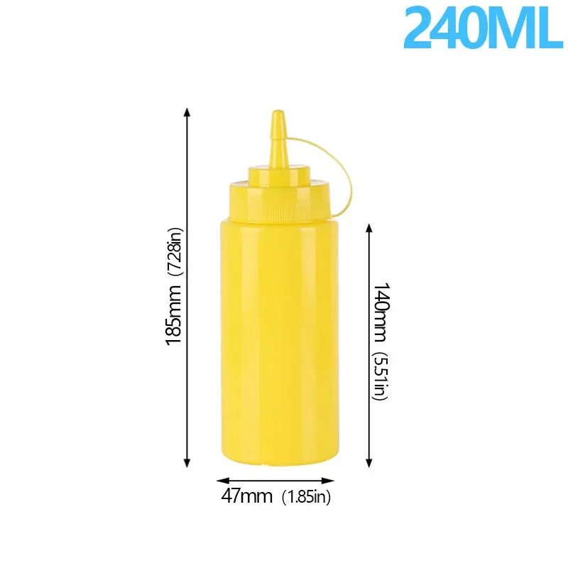 Large Squeeze Condiment Bottle with Nozzle for Sauces