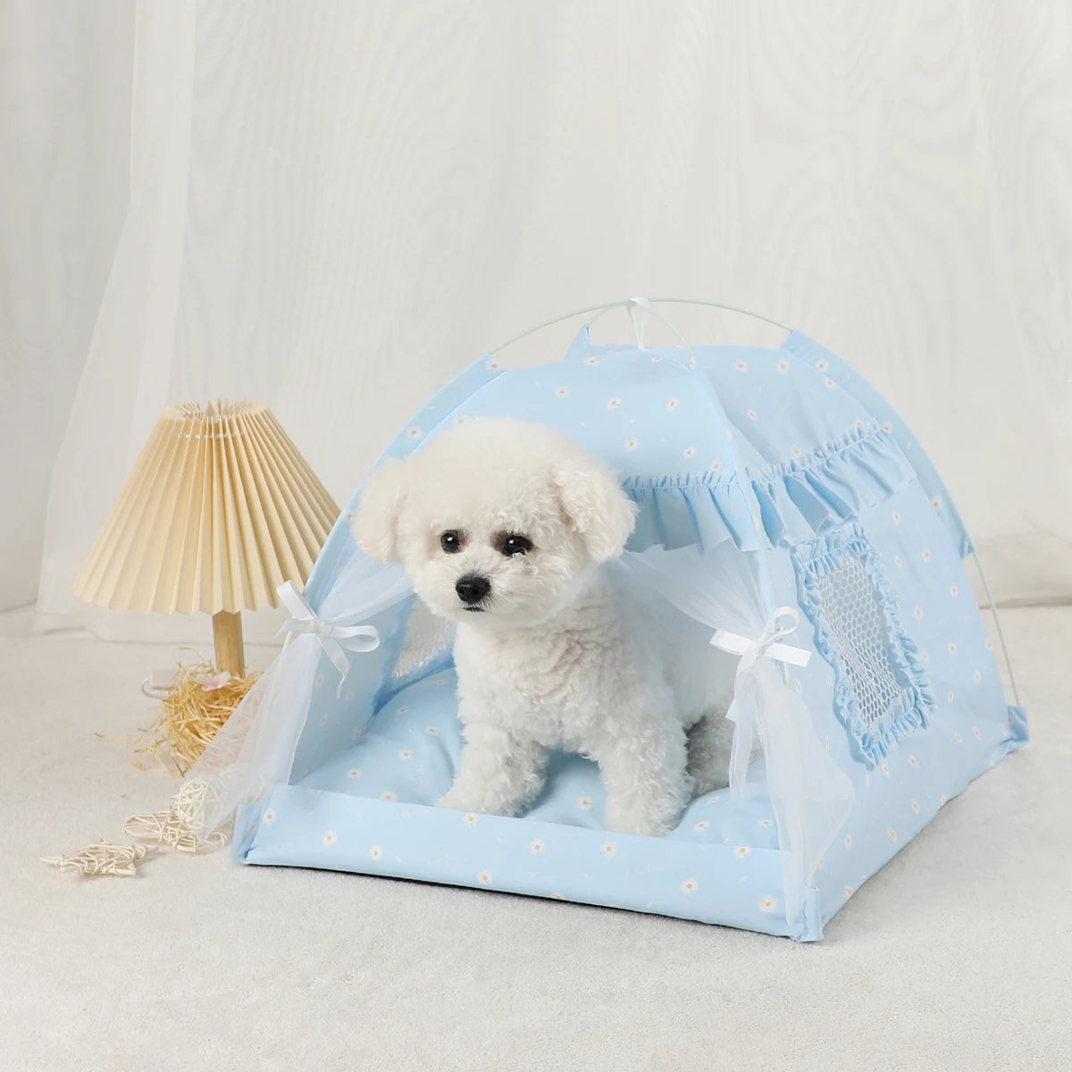 Warm Clamshell Cat Tent Bed with Cushion