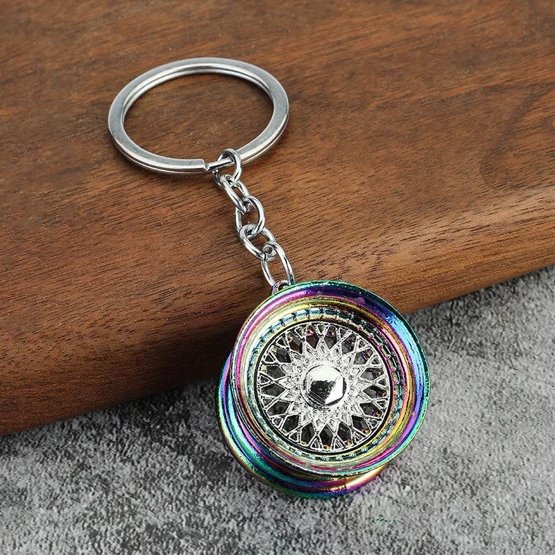 Gear Head Car Keychain with Speedbox Pendant Design
