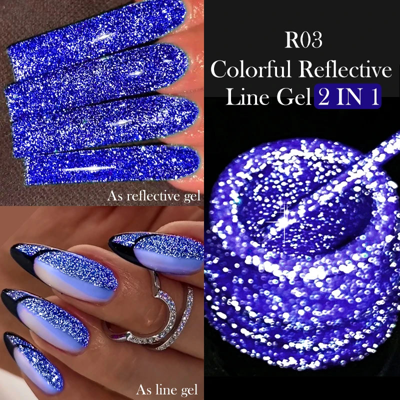 LILYCUTE Reflective Glitter Liner Nail Gel - 5ml