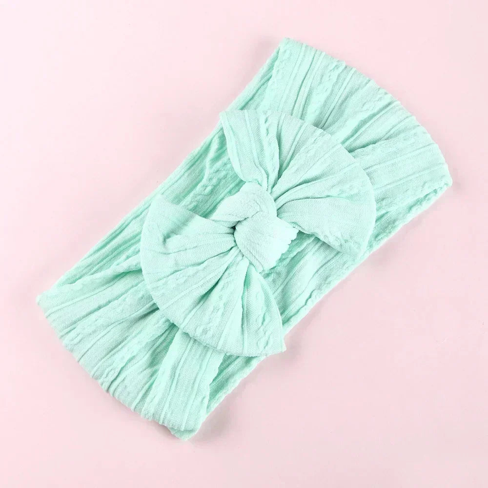 Elastic Baby Bow Headband - Soft Jacquard Newborn Hair Accessory
