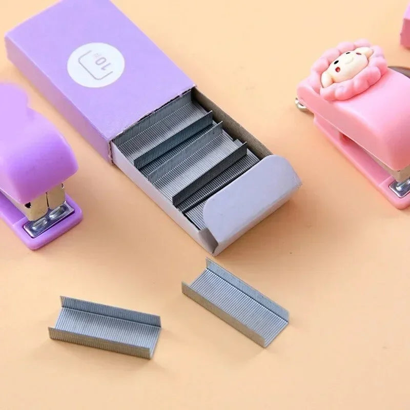 Mini Cartoon Stapler Keychain - Cute Animal Desk Accessory