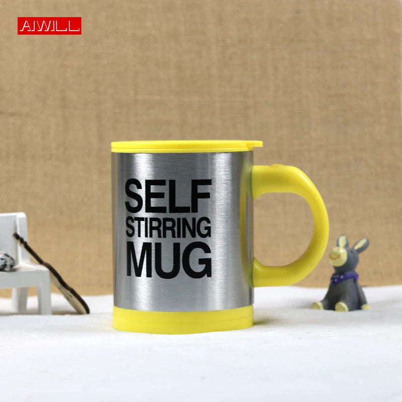 Self-Stirring Stainless Steel Coffee Mug - 301-401ml