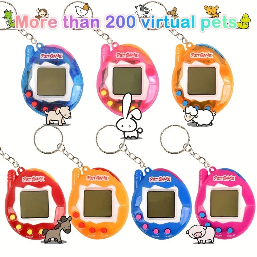 Transparent Virtual Pet Toy - 168-in-1 Nostalgic Digital Game