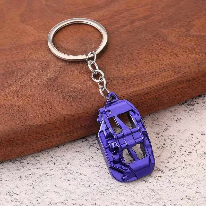 Gear Head Car Keychain with Speedbox Pendant Design