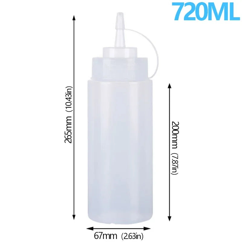 Large Squeeze Condiment Bottle with Nozzle for Sauces