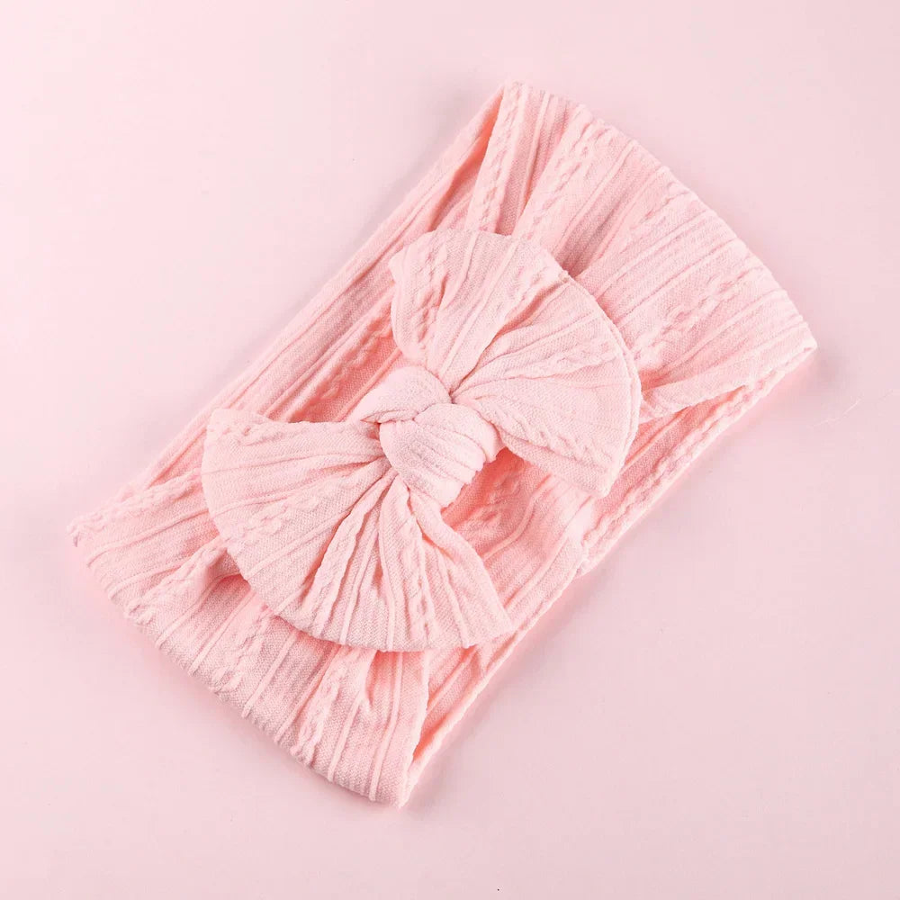 Elastic Baby Bow Headband - Soft Jacquard Newborn Hair Accessory