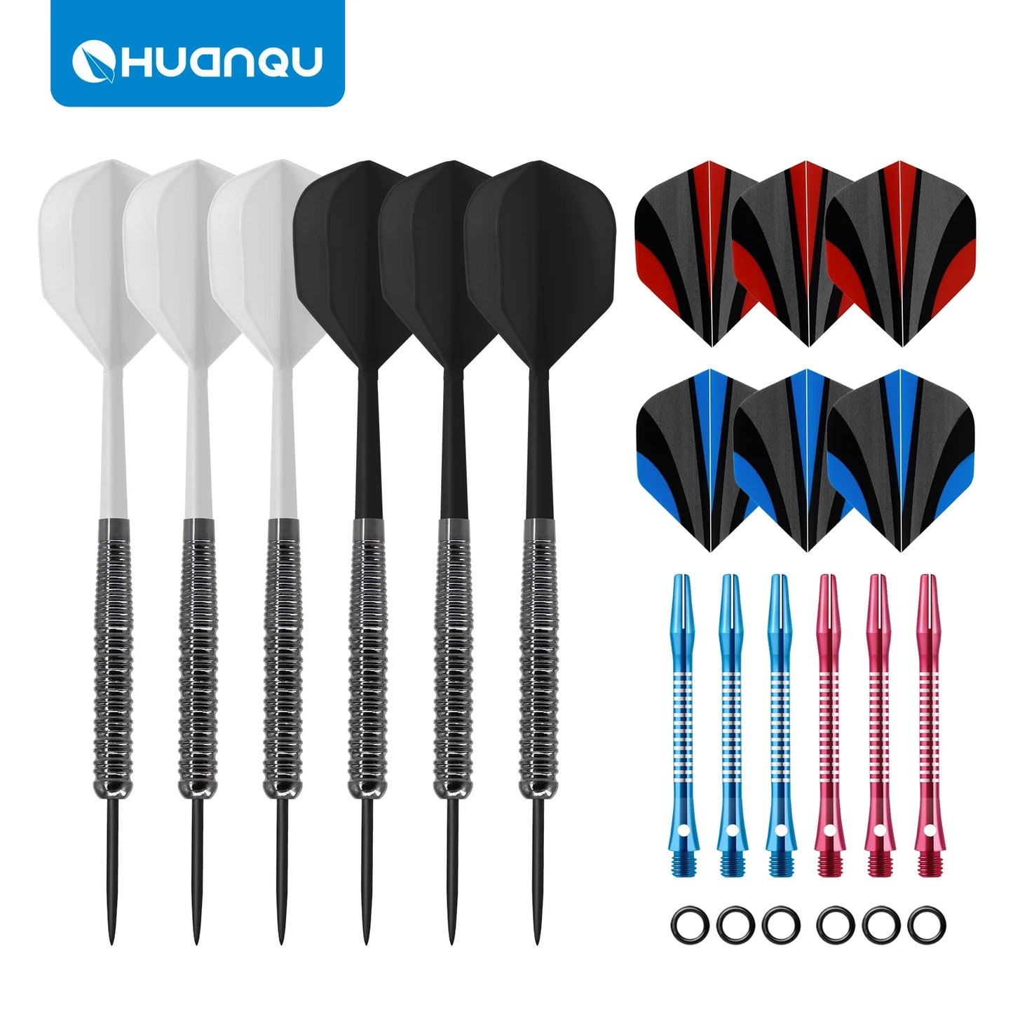 Huanqu Six Needle Dart Set - Aluminum Shaft Training Game Kit